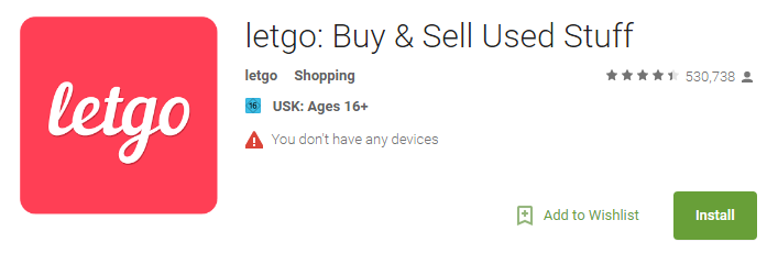 The icon and head title of the app letgo: Buy & Sell Stuff