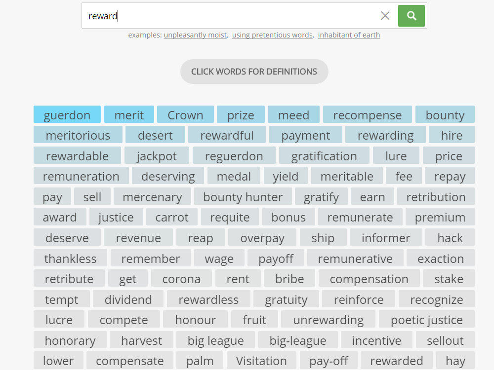 With reversedictionary.com you can find good working alternatives for your app store keywords