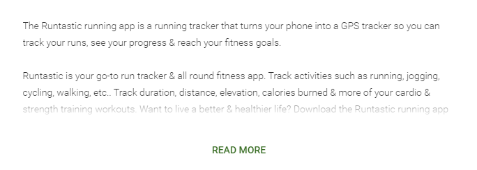 The description of the app runtastic